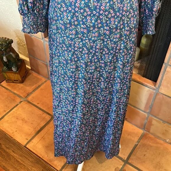 Boden Iris Midi Dress Galaxy Blue, Pretty Floral, 10L! - Picture 3 of 12